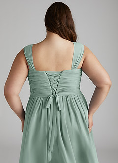 Azazie Angie Bridesmaid Dresses Agave A-Line Corset Chiffon Dress image19