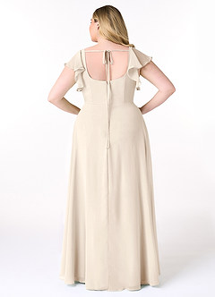 Azazie Bondi Bridesmaid Dresses White Alabaster A-Line Ruffled Chiffon Dress image8