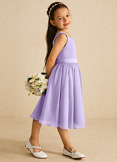 Azazie Ari Flower Girl Dresses Lilac A-Line Sleeveless Chiffon Dress image3
