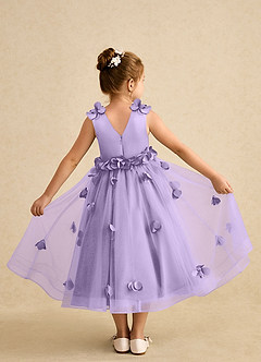 Azazie Atta Flower Girl Dresses Lilac A-Line One Shoulder Tulle Dress image2
