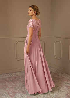 Azazie Adina Mother of the Bride Dresses Dusty Rose A-Line Boatneck Sequins Chiffon Dress image2
