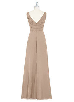 Azazie Julianna Bridesmaid Dresses Taupe A-Line Chiffon Dress image7