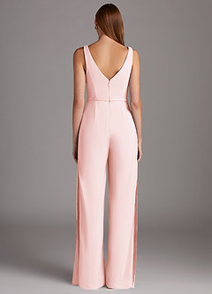 Azazie Ida laatste Uitverkoop Jumpsuit van Rek chiffon Geplooid Blozend Roze image5