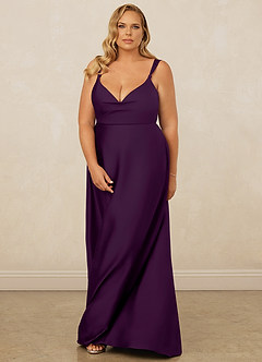 Christian Siriano Bridal for Azazie 1001 Bridesmaid Dresses Grape A-Line Sweetheart Neckline Stretch Satin Dress image15