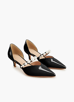 front Escarpins à bout pointu et brides en perles