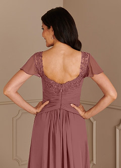 Azazie Gwenyth Kleider für die Brautmutter A-Linie Spitze Chiffon Kleid Wüstenrose image7