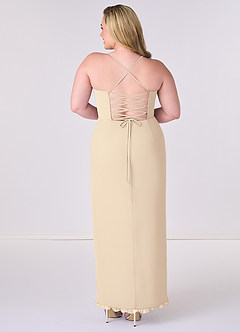 Barbie ♥ Azazie Bridesmaid Dresses Champagne Sheath Corset Chiffon Dress image7
