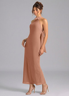 Azazie Velli Bridesmaid Dresses Bronzer Mermaid High Neck Chiffon Dress image1