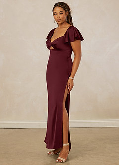 Christian Siriano Bridal for Azazie 1005 Brautjungfernkleider Etui Herzausschnitt Stretch-Satin Kleid Cabernetrot image11