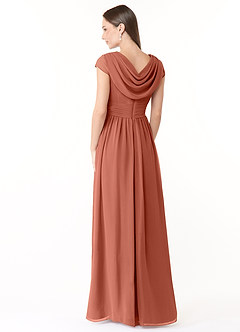 Azazie Organa Bridesmaid Dresses Clay A-Line Pleated Chiffon Dress image4