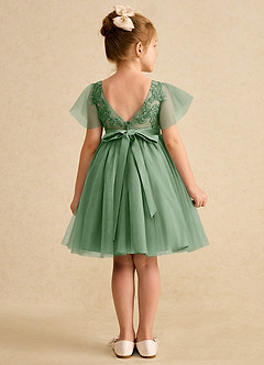 Azazie Queenie vestidos de niña de las flores Vestido de Matcha de Encaje de Corte en A image2