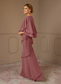 Azazie OHara Mother of the Bride Dresses Desert Rose A-Line V-Neck Chiffon Dress image2