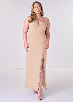 Barbie ♥ Azazie Final Sale English Rose Sheath Corset Chiffon Dress image6