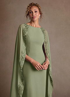 Azazie Artemisia Mother of the Bride Dresses Pistachio Sheath Lace Chiffon Dress image6