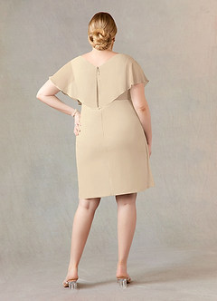 Azazie Julia Mother of the Bride Dresses Champagne Sheath V-Neck Pleated Chiffon Dress image10
