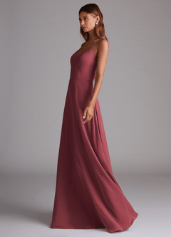 Azazie Marley Bridesmaid Dresses Merlot A-Line Off the Shoulder Chiffon Convertible Dress image6