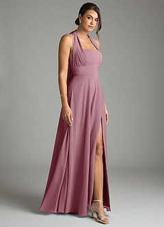 Azazie Tamira Bridesmaid Dresses Vintage Mauve A-Line Pleated Chiffon Convertible Dress image7