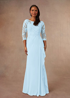 Azazie Calanthe Mother of the Bride Dresses Sky Blue A-Line Scoop Chiffon Dress image1