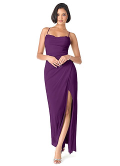 Azazie Ashana Robes de demoiselle d'honneur Robe Fourreau en Maille Dentelle en forme de cœur Grain De Raisin image1