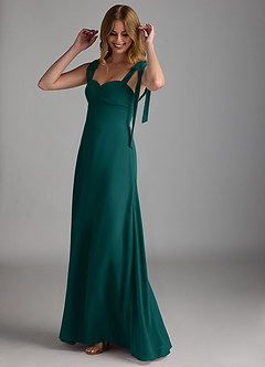 Azazie Lizet Bridesmaid Dresses Peacock A-Line Sweetheart Neckline Chiffon Dress image1