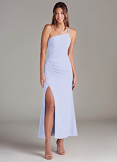 Azazie Eren Bridesmaid Dresses Lavender Mermaid One Shoulder Chiffon Dress image3