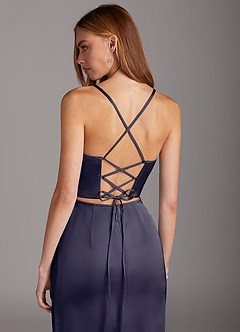 Azazie Brookelle Bridesmaid Dresses Stormy Sheath Sweetheart Corset Stretch Satin Dress image6