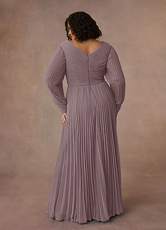 Azazie Zina Mother of the Bride Dresses Dusk A-Line Pleated Chiffon Dress image8