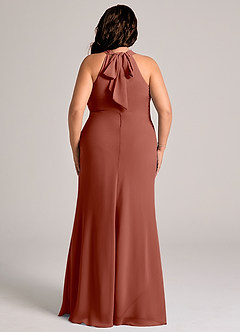 Azazie Doretta Abiti da Damigella Abito Sirena in Chiffon Plissettato Auburn image7