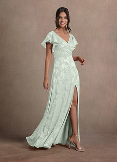 slim fit dress slacks Summer Mint Lace Country Style Rustic Cap Sleeves Short Bridesmaid Dress main image 1