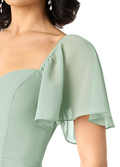 Azazie Chloe Bridesmaid Dresses Agave A-Line Sweetheart Neckline Chiffon Dress image6