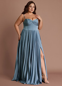 Tyla Powder Blue Pleated Maxi Dress image5