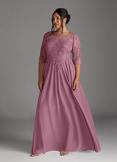 Azazie Harriet Mother of the Bride Dresses Vintage Mauve A-Line Scoop lace Mesh Dress image10
