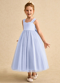 Azazie Chickadee vestidos de niña de las flores Vestido de Lavanda de Satin Mate de Princesa con Escote de Corazón image2