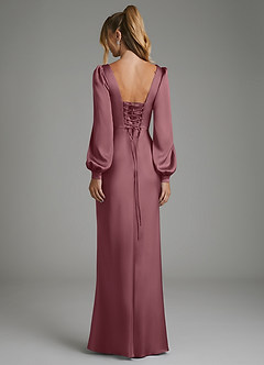 Azazie Brianna Robes de demoiselle d'honneur Robe Sirène en Satin extensible Corset Rose Du Désert image7