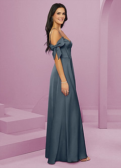 Barbie ♥ Azazie Bridesmaid Dresses Twilight A-Line Off the Shoulder Stretch Satin Dress image11