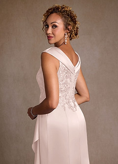 Azazie Santa Monica Mother of the Bride Dresses Blushing Pink A-Line Lace Dress image6