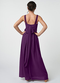 Azazie Kora Junior Grape A-Line Pleated Chiffon Dress image2