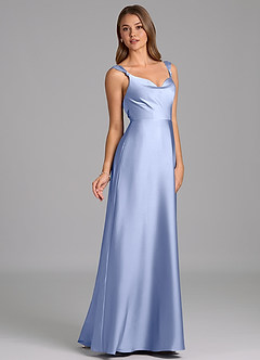 Azazie Beatrice 신부 들러리 드레스 A라인 스윗하트 네크라인 스트레치 새틴 바닥 길이 드레스 image5