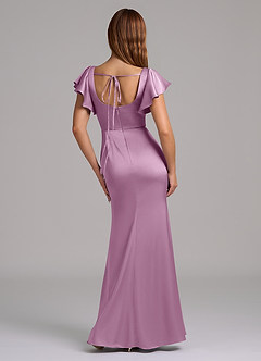 Azazie Elkie Brudtärnklänningar Klä av Sjöjungfru i Stretch Satin Fyrkantig halsringning Blåregn image2