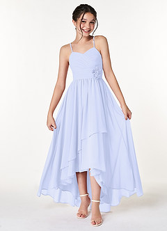 Azazie Catalina Junior Lavender A-Line Ruched Chiffon Dress image1