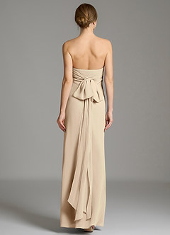 Azazie Ailanie Vestidos de damas de honor Vestido de Champán de Gasa de Corte Sirena con Sin tirantes image2