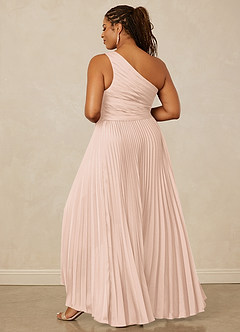 Christian Siriano Bridal for Azazie 1008 Bridesmaid Dresses Blushing Pink A-Line One Shoulder Stretch Satin Dress image14