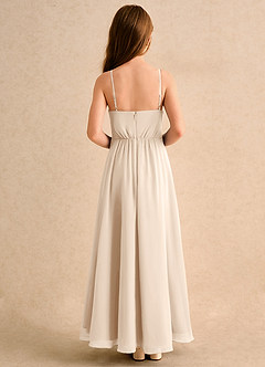 Azazie Twilight Dance Girls Formal Flower Girl Dresses White Alabaster A-Line Pleated Chiffon Dress image2