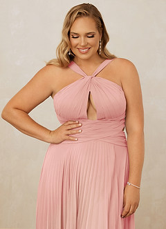 Christian Siriano Bridal for Azazie 1009 Bridesmaid Dresses Rosette A-Line Pleated Chiffon Dress image13