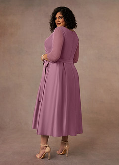 Azazie Maritza vestidos de madre de la novia Vestido de Malva Vintage de Satin Mate de Corte En A con Plisado image10