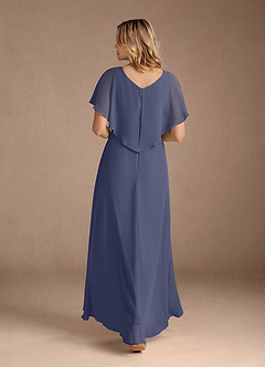 Azazie Eliza Kleider für die Brautmutter A-Linie V-Hals Gefaltet Chiffon Kleid Sturm image5