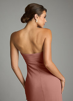 Azazie Saylor Vestidos de damas de honor Vestido de Rosa De Cedro de Gasa de Corte Sirena con Sin tirantes image10