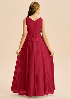 Azazie Mannie Junior Linia A Pofałdowany Szyfon Asymetryczny Młodsza druhna Sukienka image2