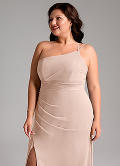 Azazie Eren Jurken voor bruidsmeisjes Jurk van Chiffon met Kolom One-shoulder Engelse Roos image14