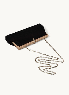 front Elegante, met strass verfraaide fluwelen handtas